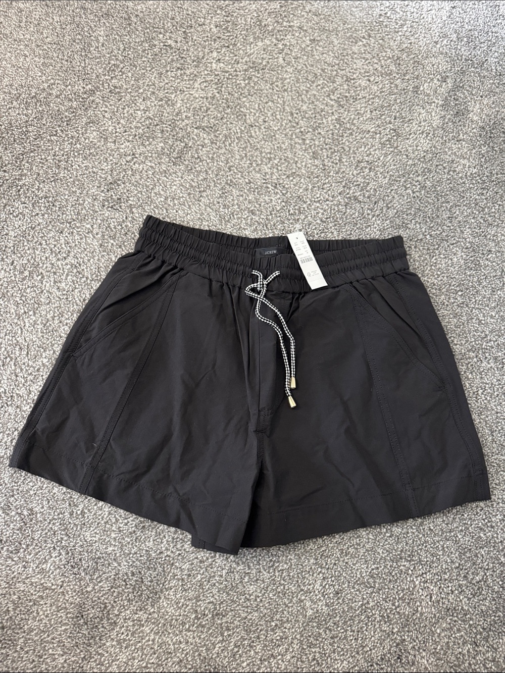 J. Crew Black Eco Paddle Drawstring Swim Shorts